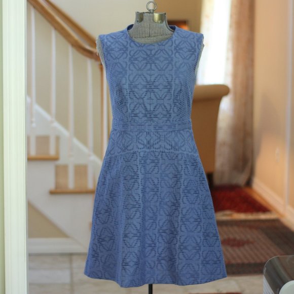 J. CREW Blue Lace-like Sleeveless Dress - Picture 1 of 6
